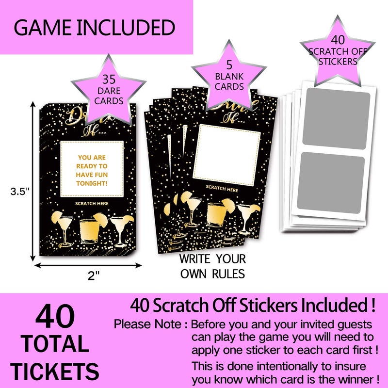 ukebobo Bachelorette Party Drinking Games Drink If Games Scratch Off Cards Perfect for Night Out Activity,Bridal Showers,Bridal Parties,Wedding Showers,Engagement and Birthday-40 Sheets - Image 2